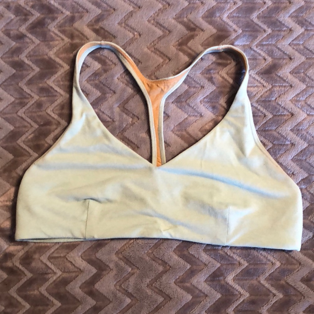 Lululemon Arise Bra sz10 Aqua Blue Cups Racerback